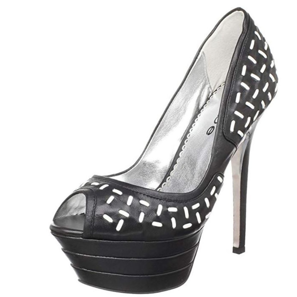bebe Women's Jagged, Black,10M-NEW